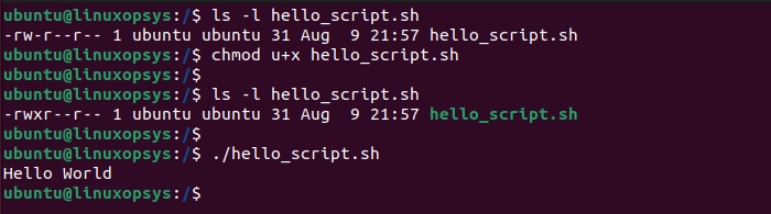 Running a executable script