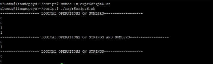 logical operations using expr