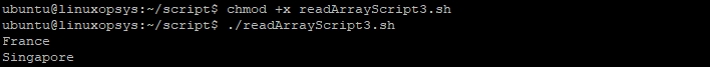 output of script - readarray reading line from standard input